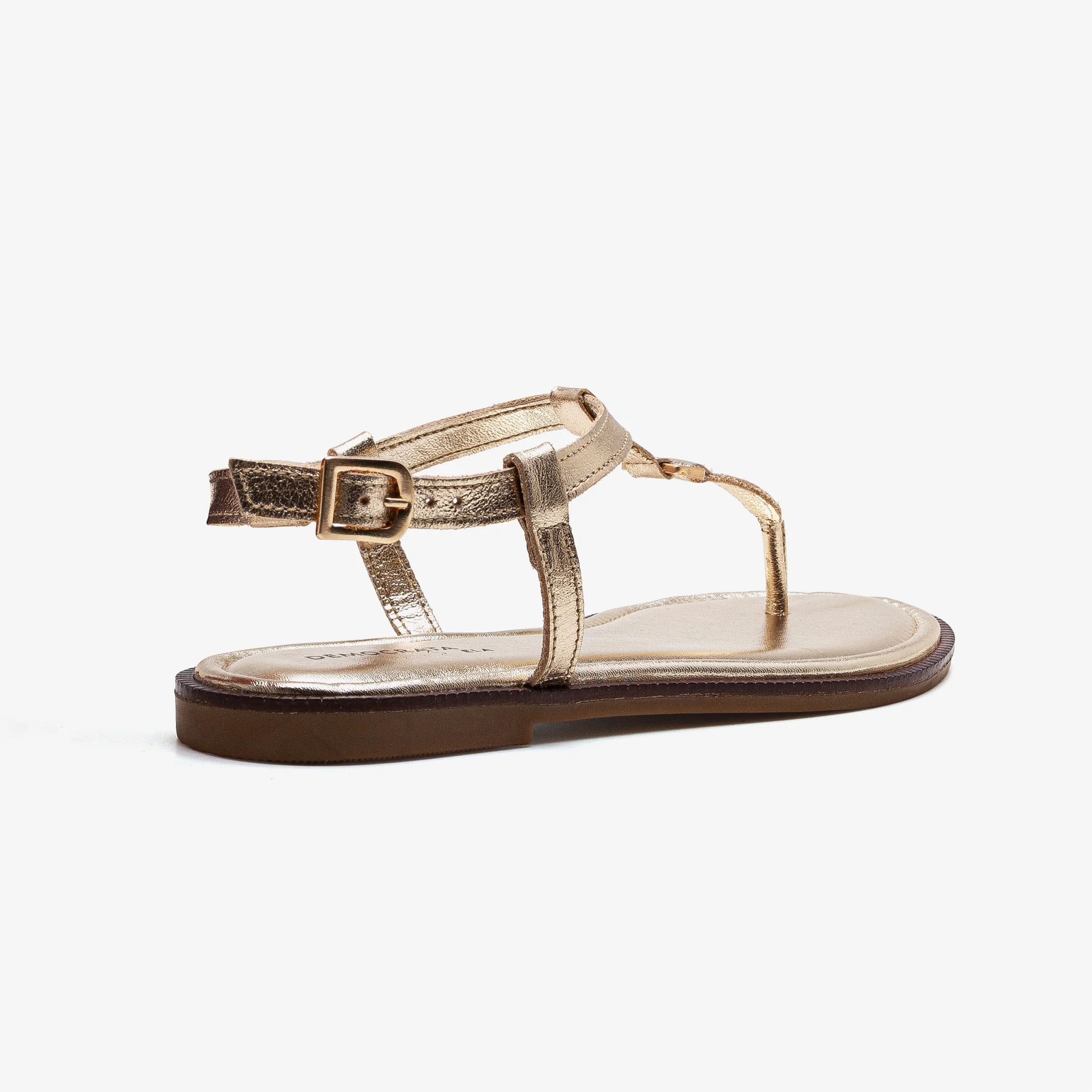 Rasteira Feminina Lunna Couro Dourado Dourado 4