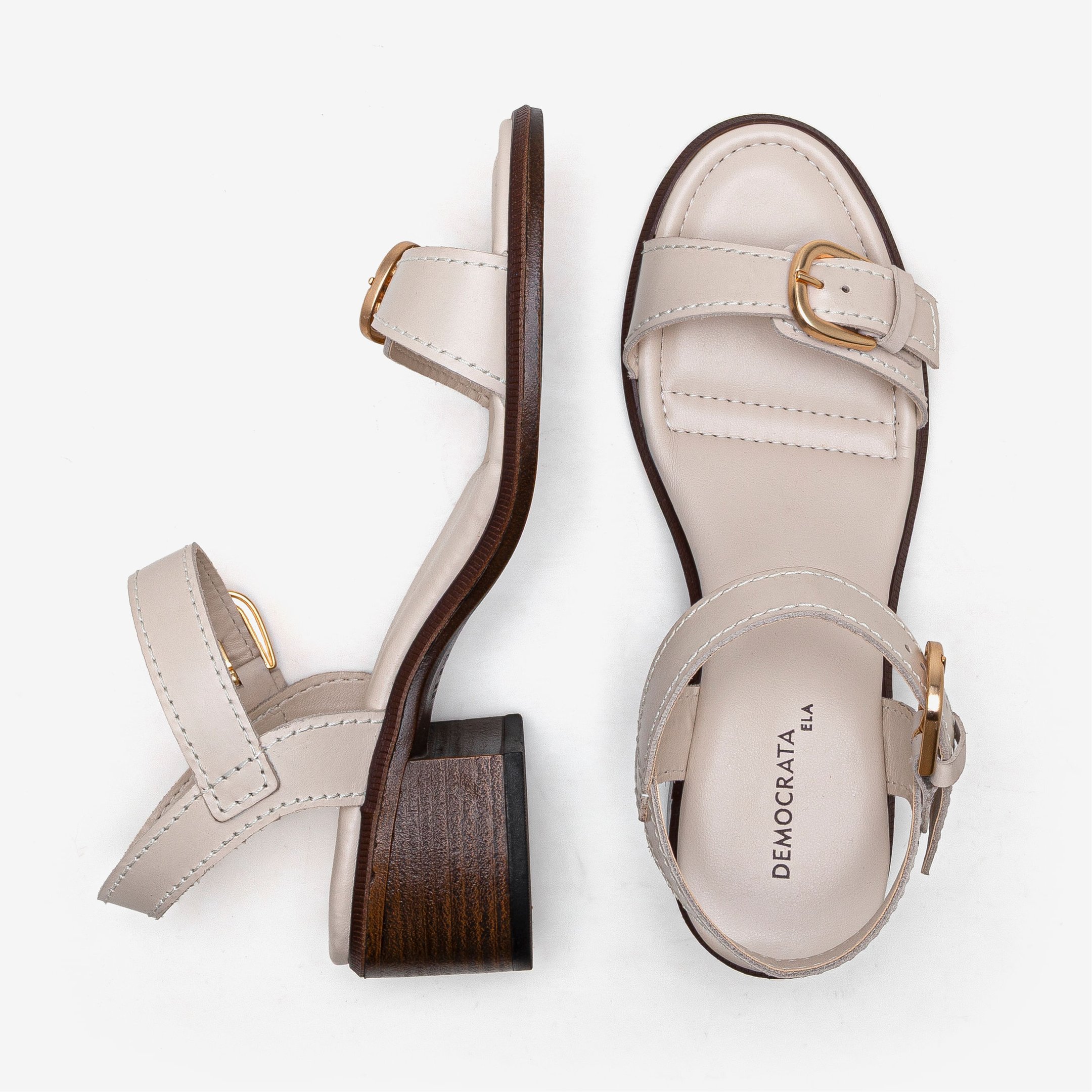 Sandália Feminina Evora Couro Off White Off White 5