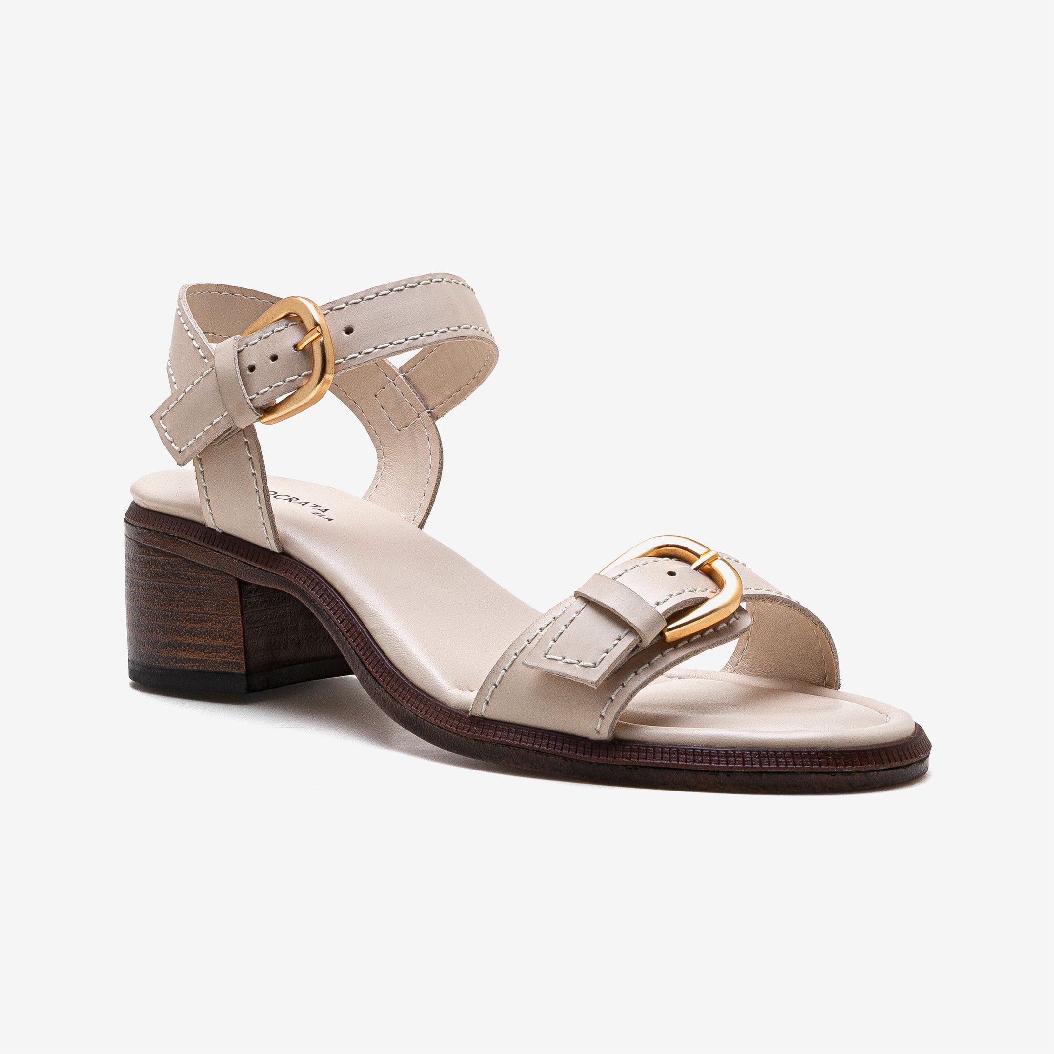 Sandália Feminina Evora Couro Off White Off White 2