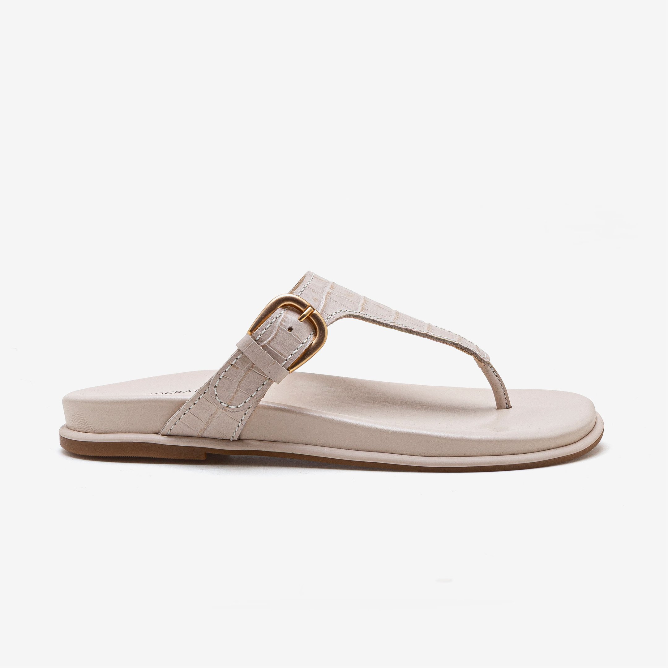 Rasteira Feminina Zoe Couro Off White