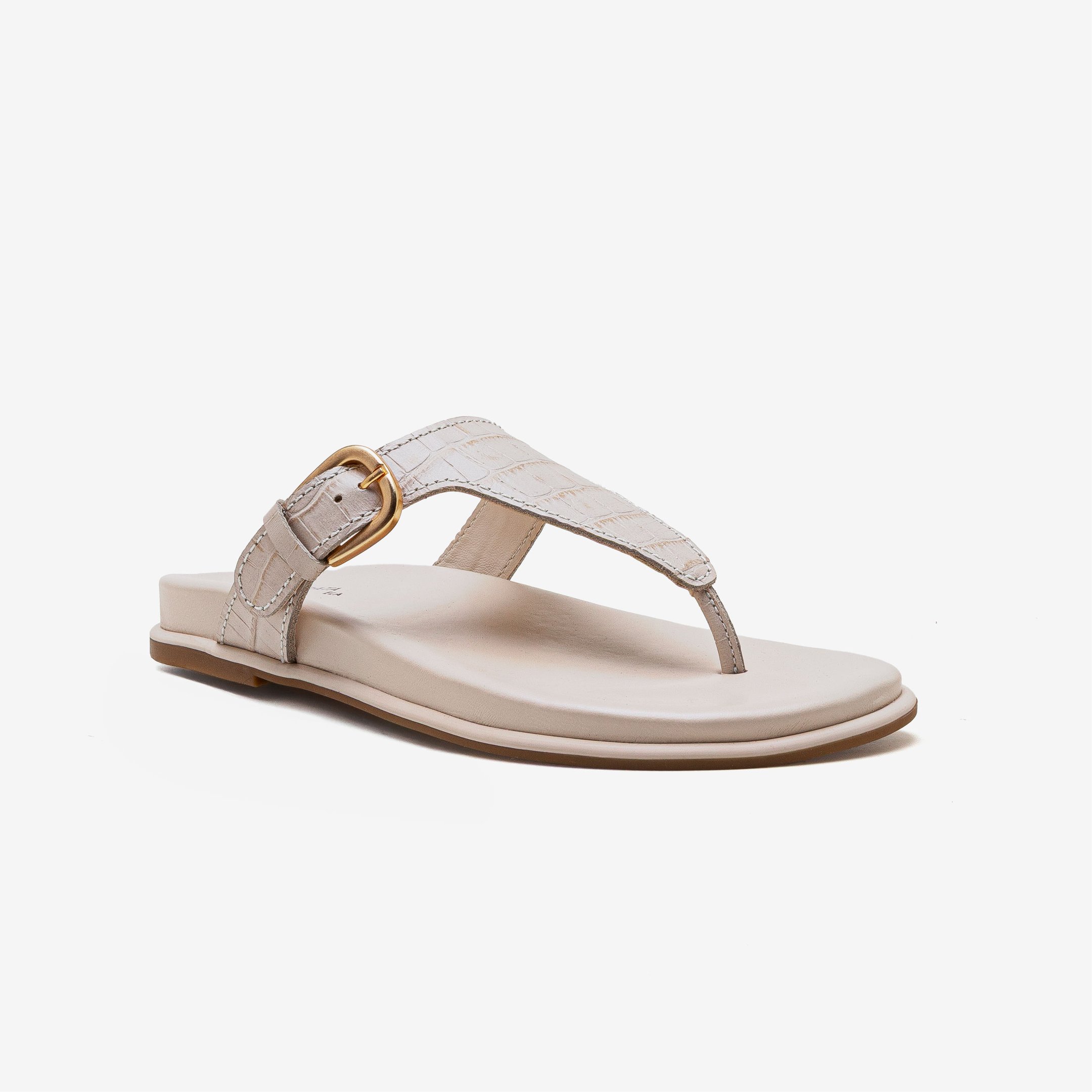 Rasteira Feminina Zoe Couro Off White Off White 2