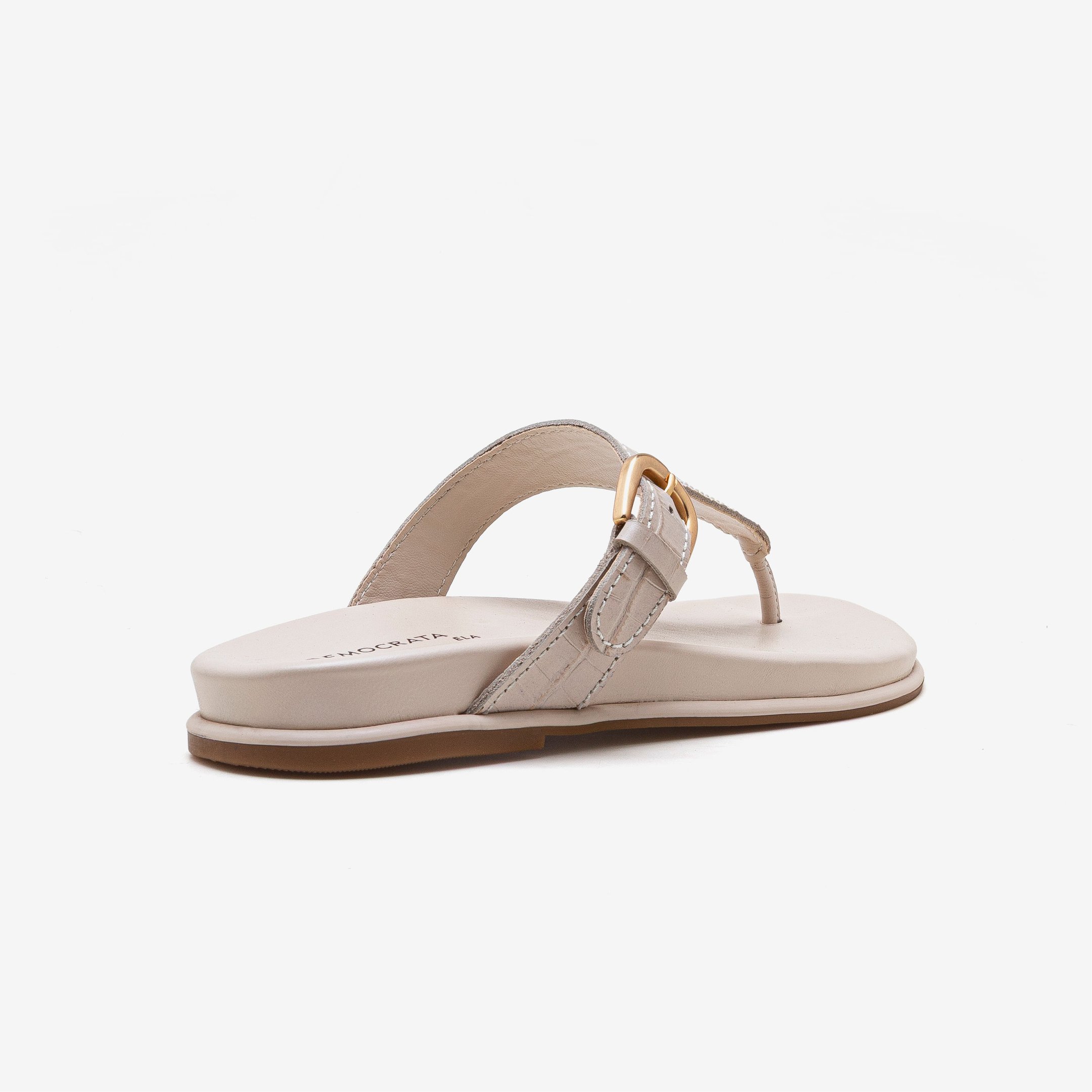 Rasteira Feminina Zoe Couro Off White Off White 3