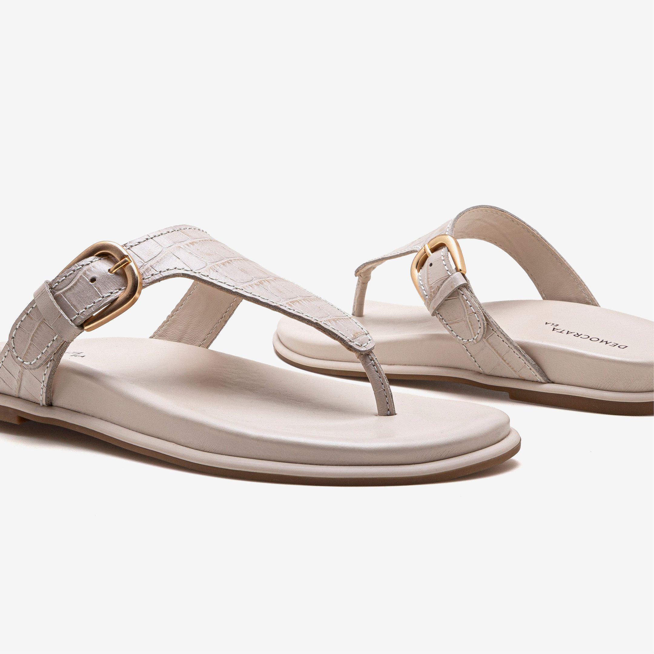 Rasteira Feminina Zoe Couro Off White Off White 4