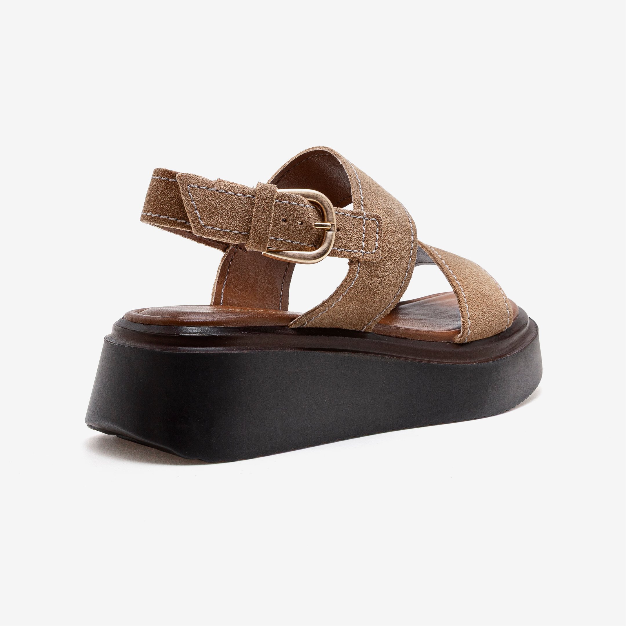 Sandália Feminina Serena Couro Marrom Marrom 3