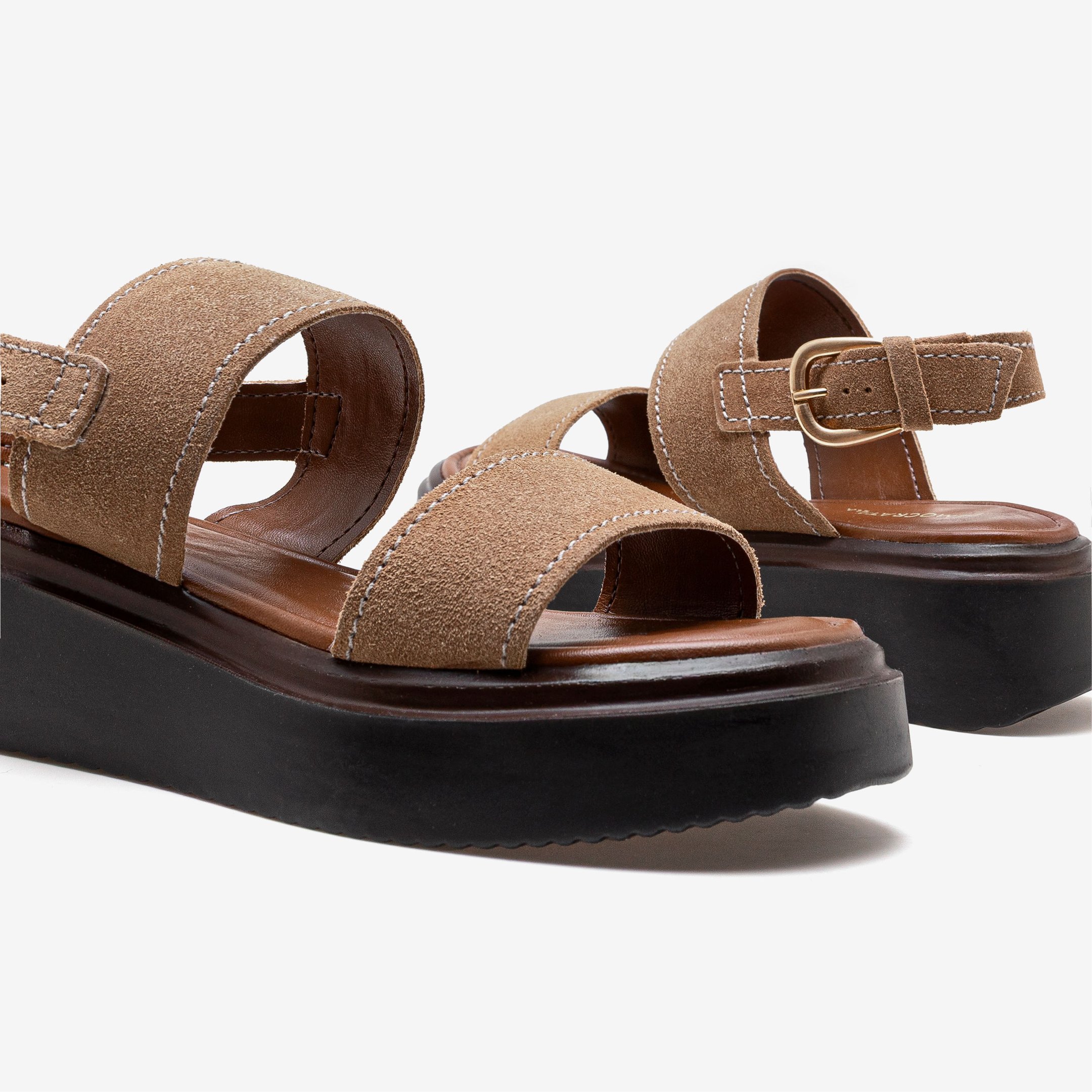 Sandália Feminina Serena Couro Marrom Marrom 4