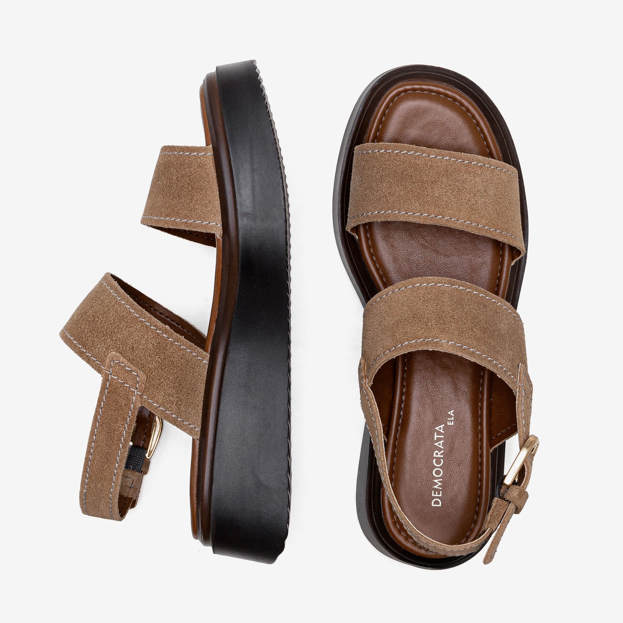 Sandália Feminina Serena Couro Marrom Marrom 5