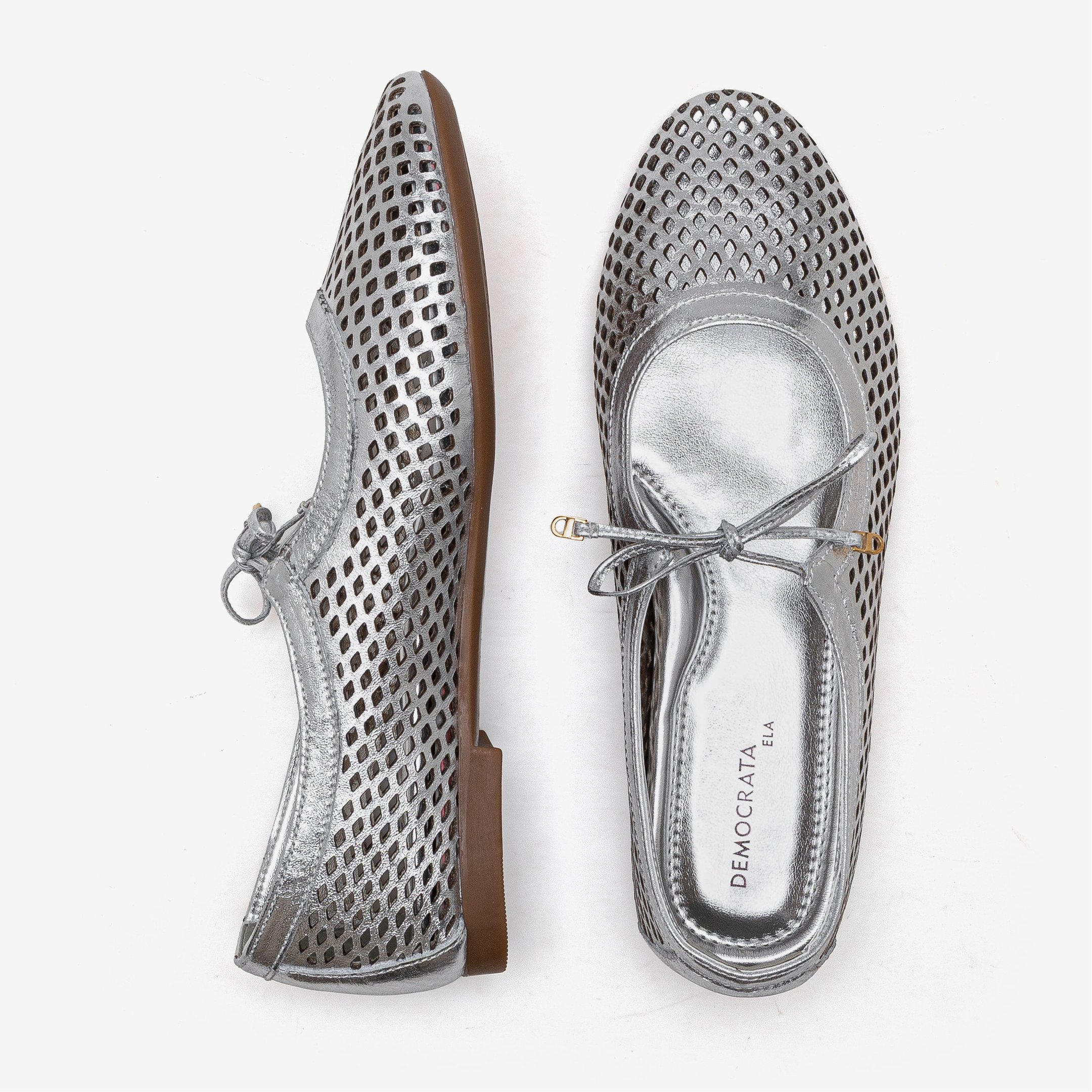 Sapatilha Feminina Lorena Couro Prata Prata 5