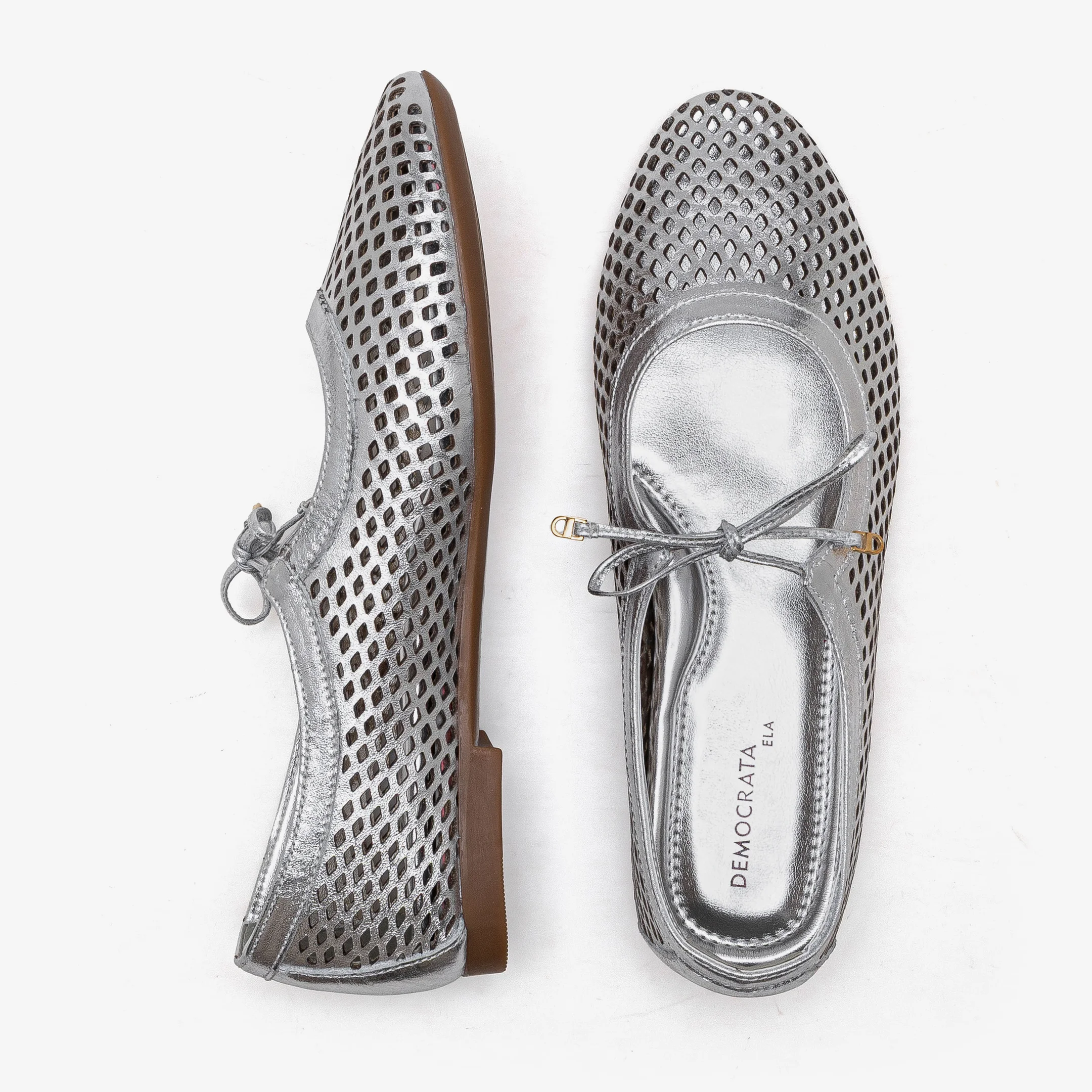 Sapatilha Feminina Lorena Couro Prata Prata 5