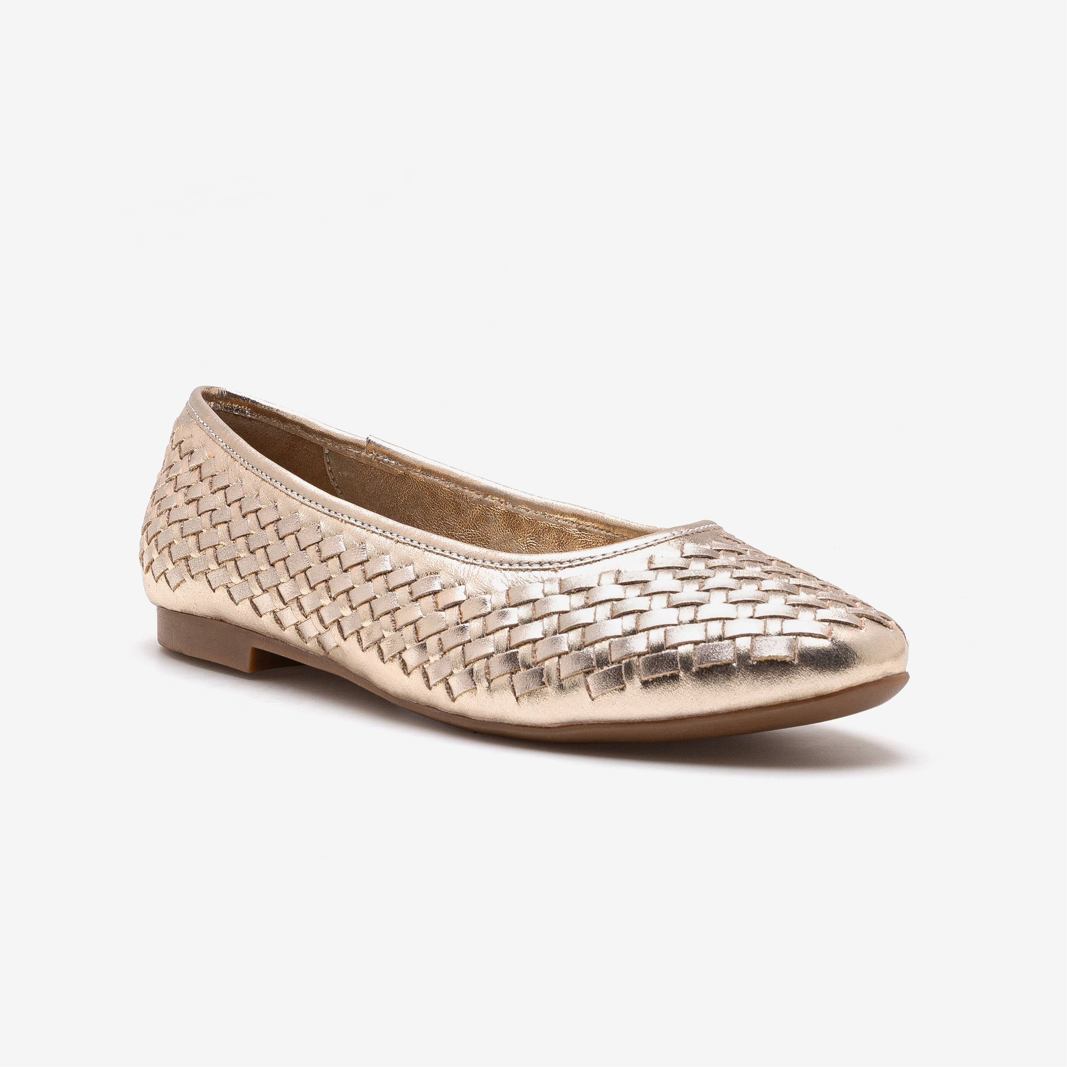 Sapatilha Feminina Lorena Couro Dourado Dourado 2