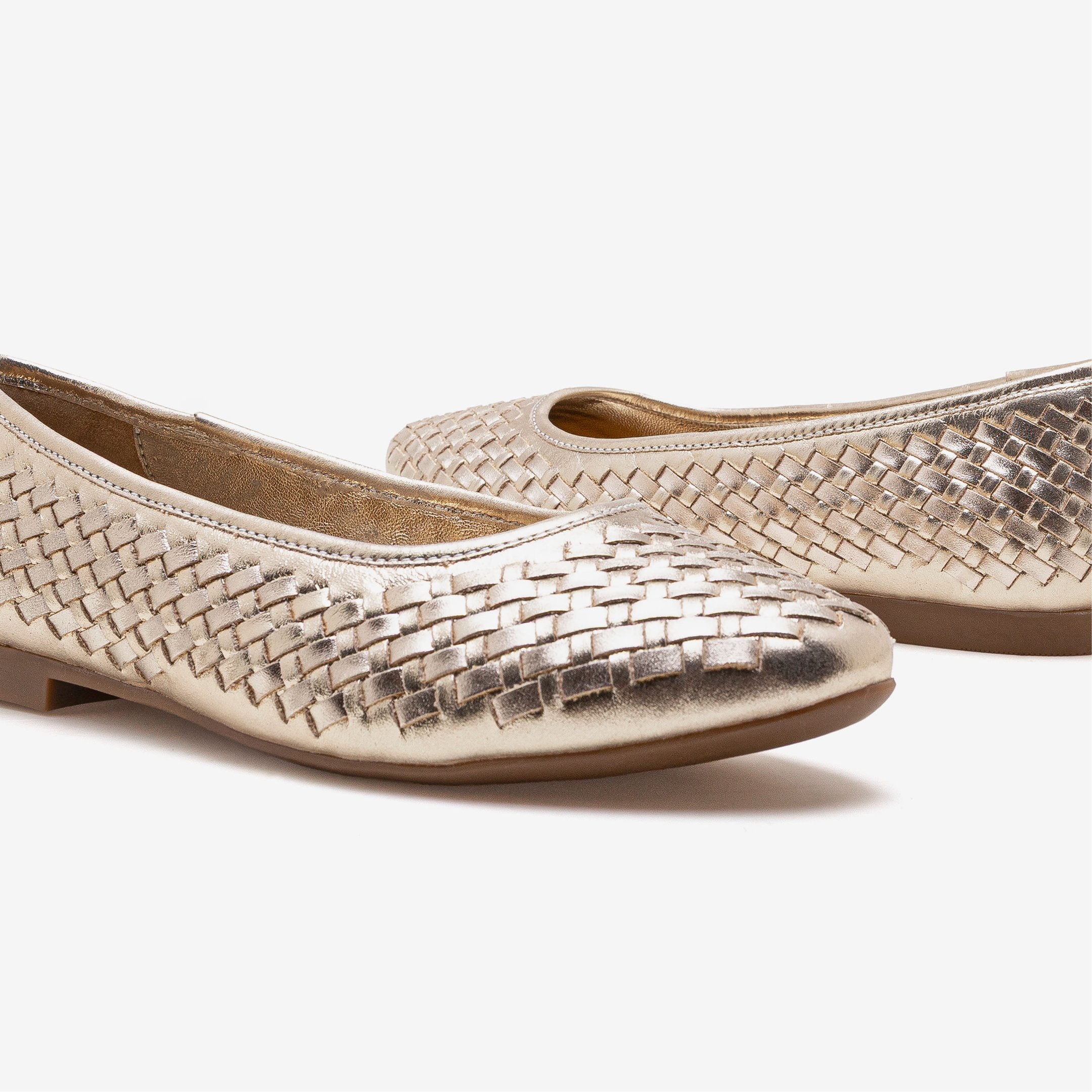 Sapatilha Feminina Lorena Couro Dourado Dourado 4