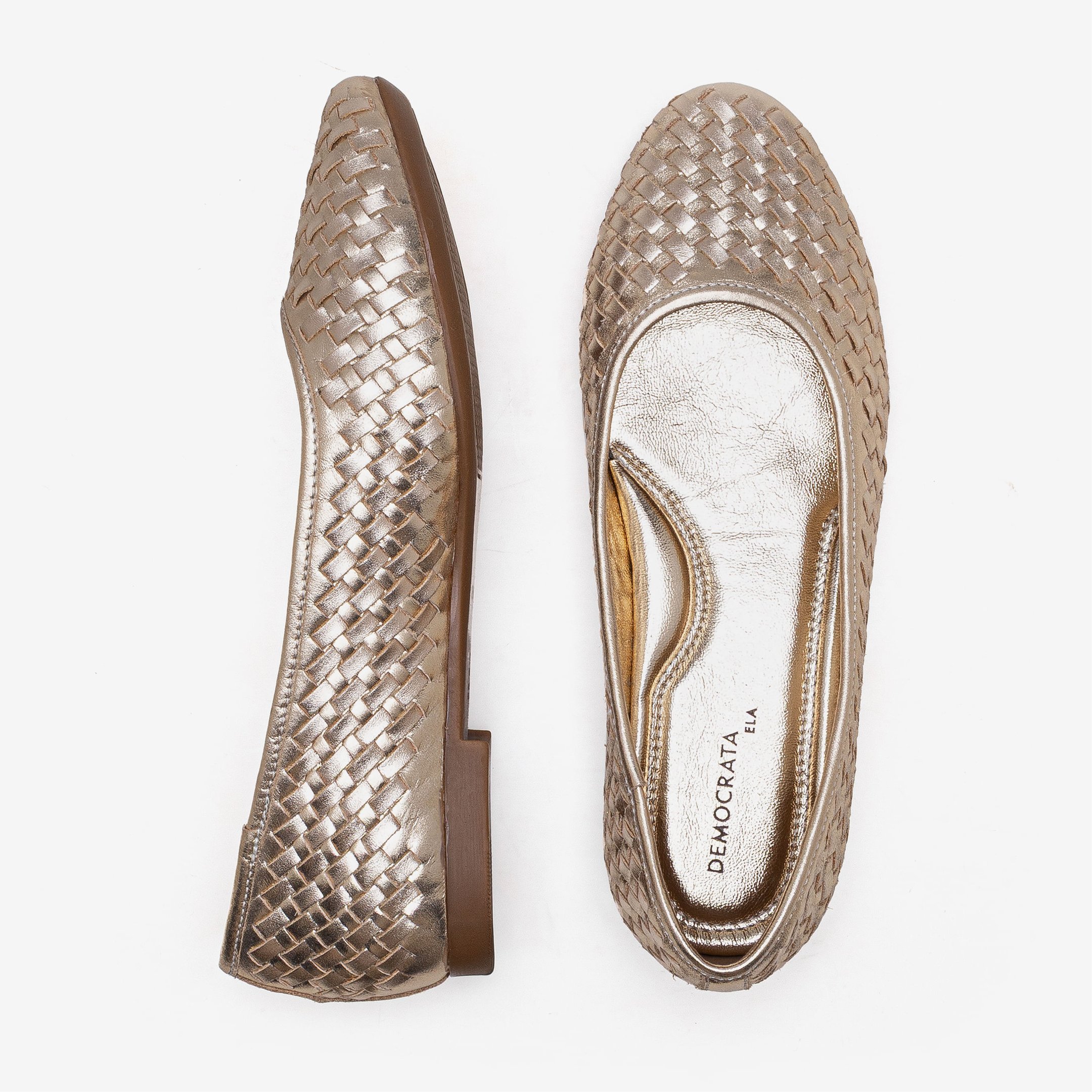 Sapatilha Feminina Lorena Couro Dourado Dourado 5