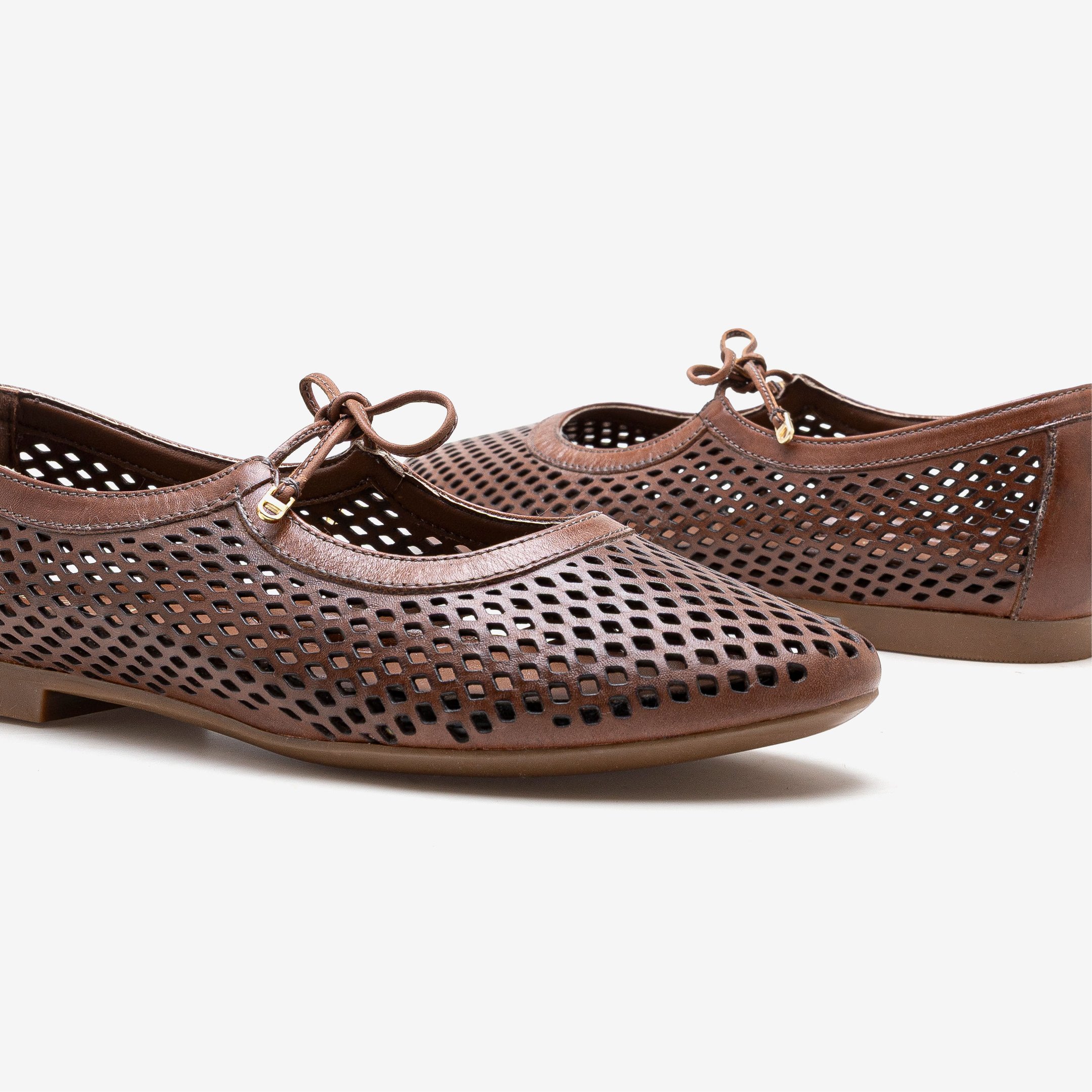 Sapatilha Feminina Lorena Couro Marrom Marrom 4