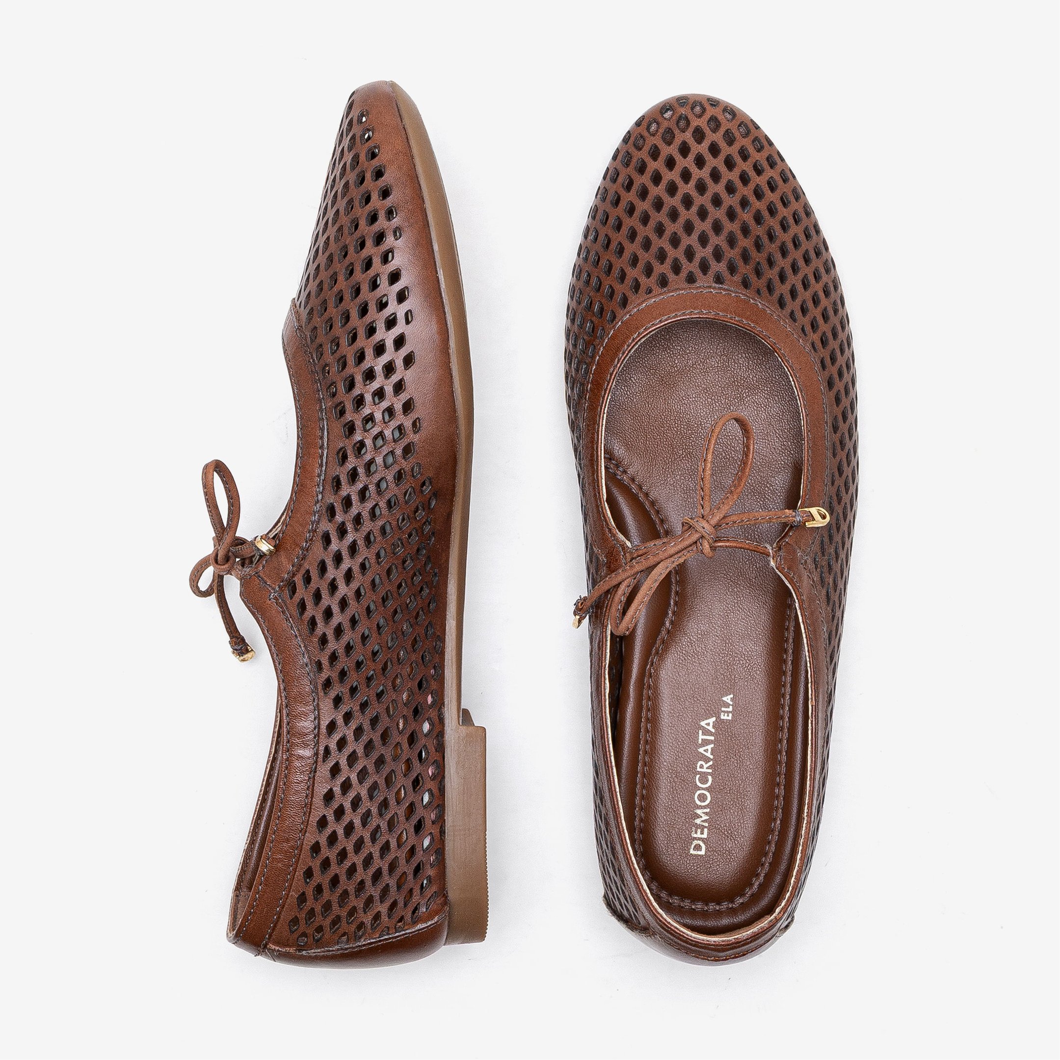 Sapatilha Feminina Lorena Couro Marrom Marrom 5