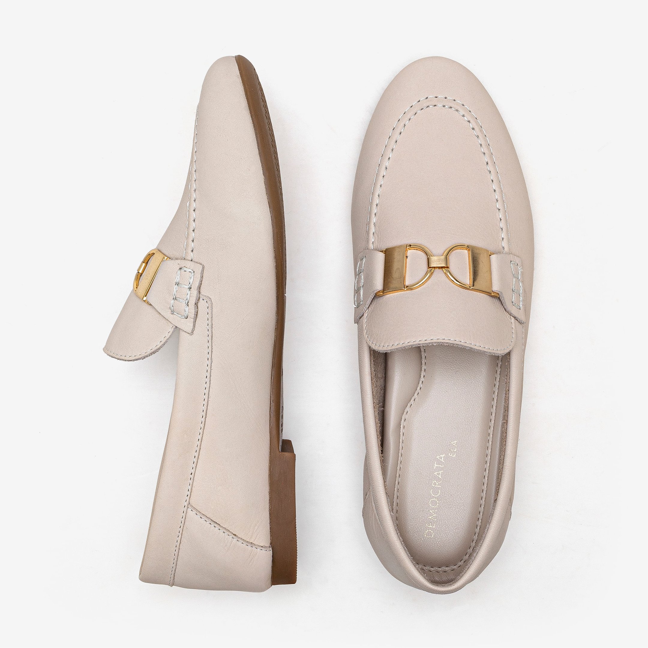 Loafer Feminino Sarah Couro Off White Off White 5