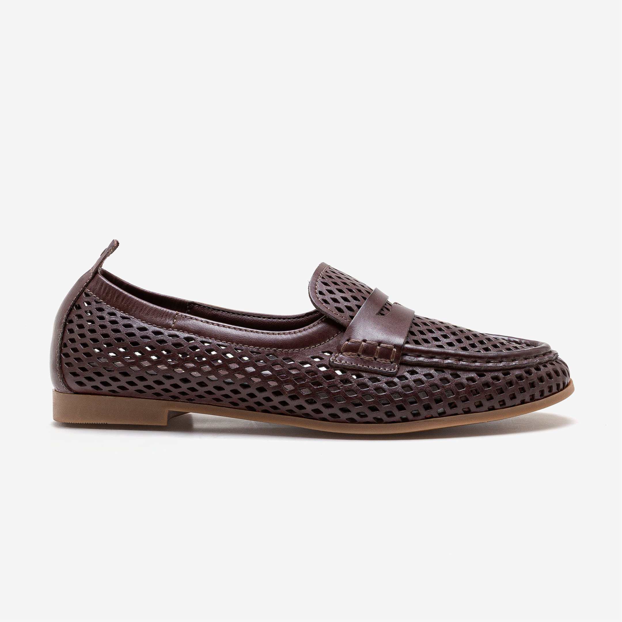 Mocassim Feminino Flora Couro Marrom Marrom 1