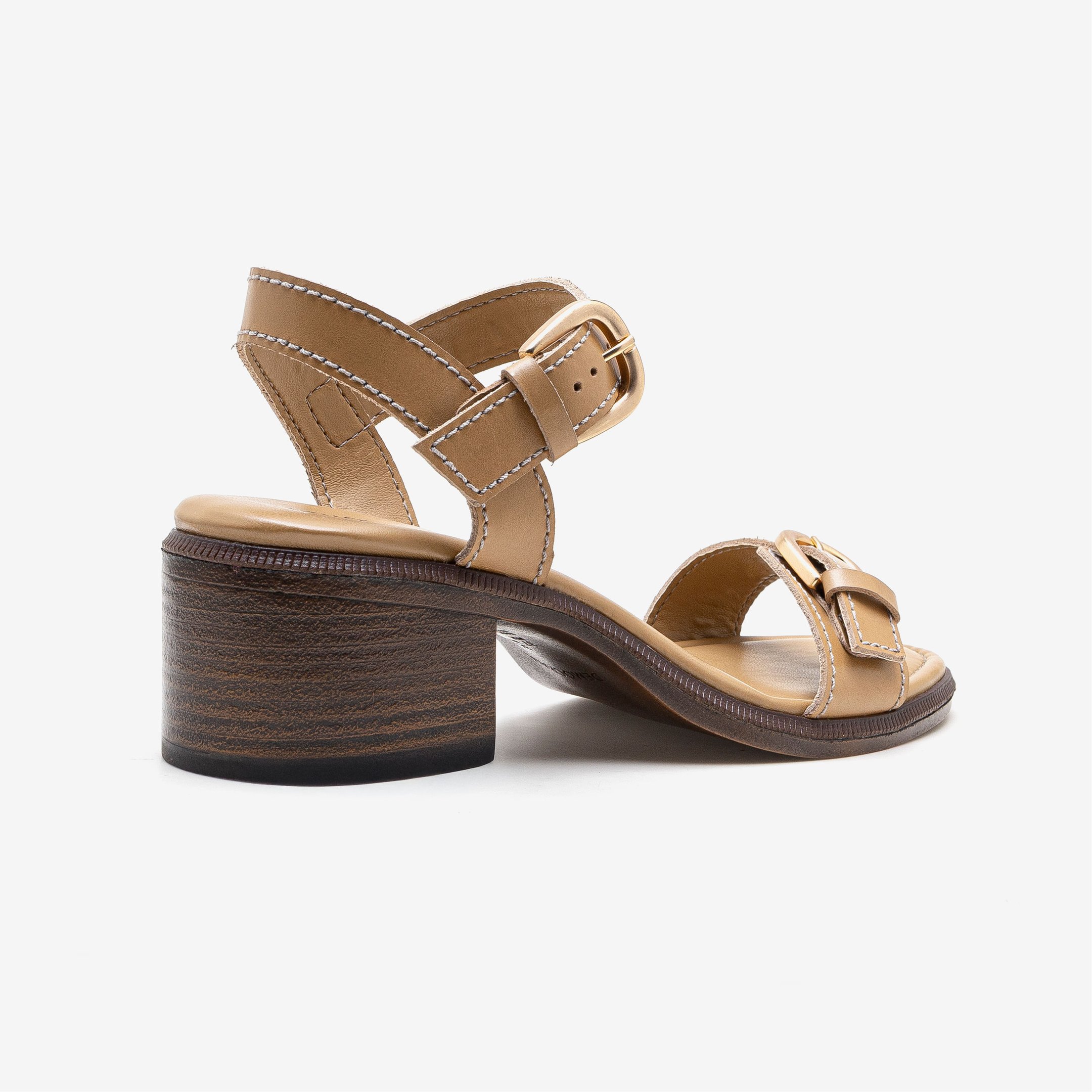 Sandália Feminina Evora Couro Bege Bege 3