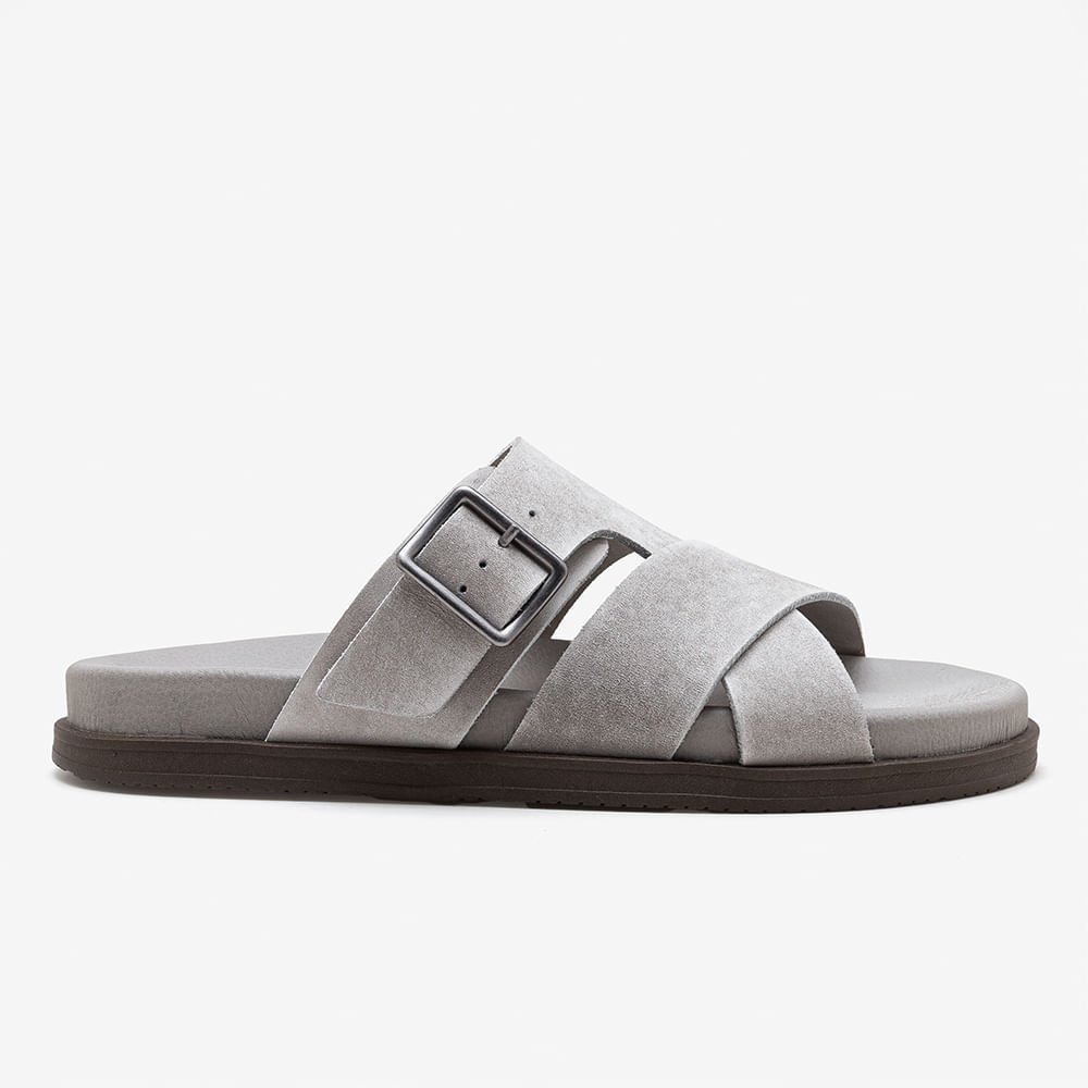 Sandália Masculina Dock Couro Cinza