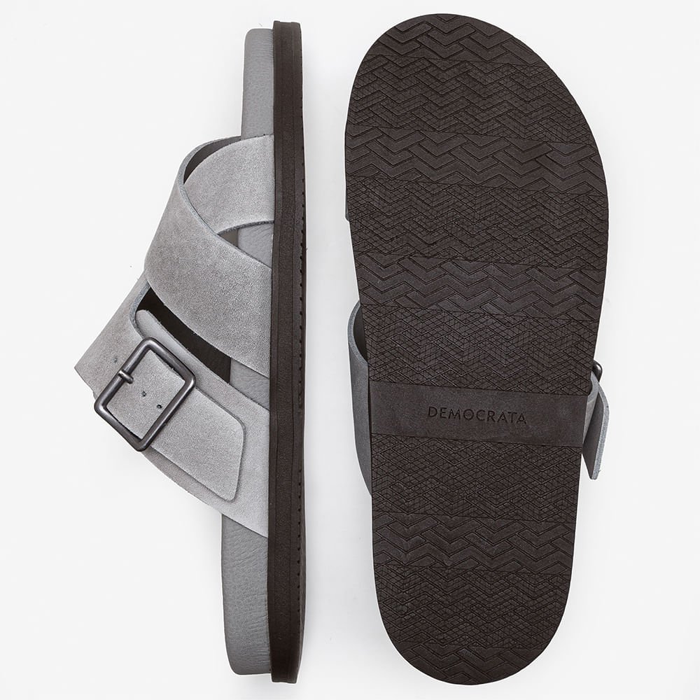 Sandália Masculina Dock Couro Cinza Cinza 4