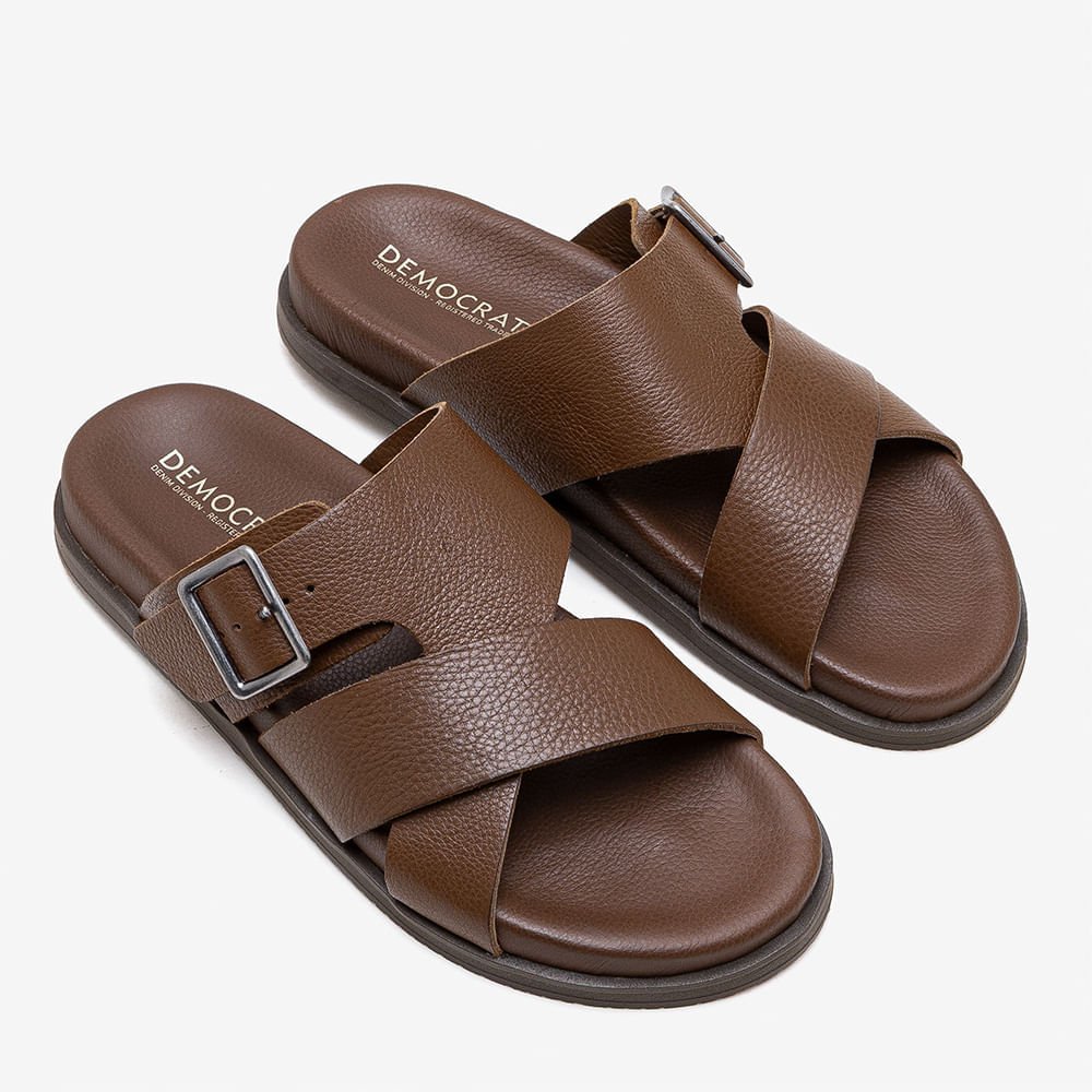 Sandália Masculina Dock Couro Marrom Marrom 2