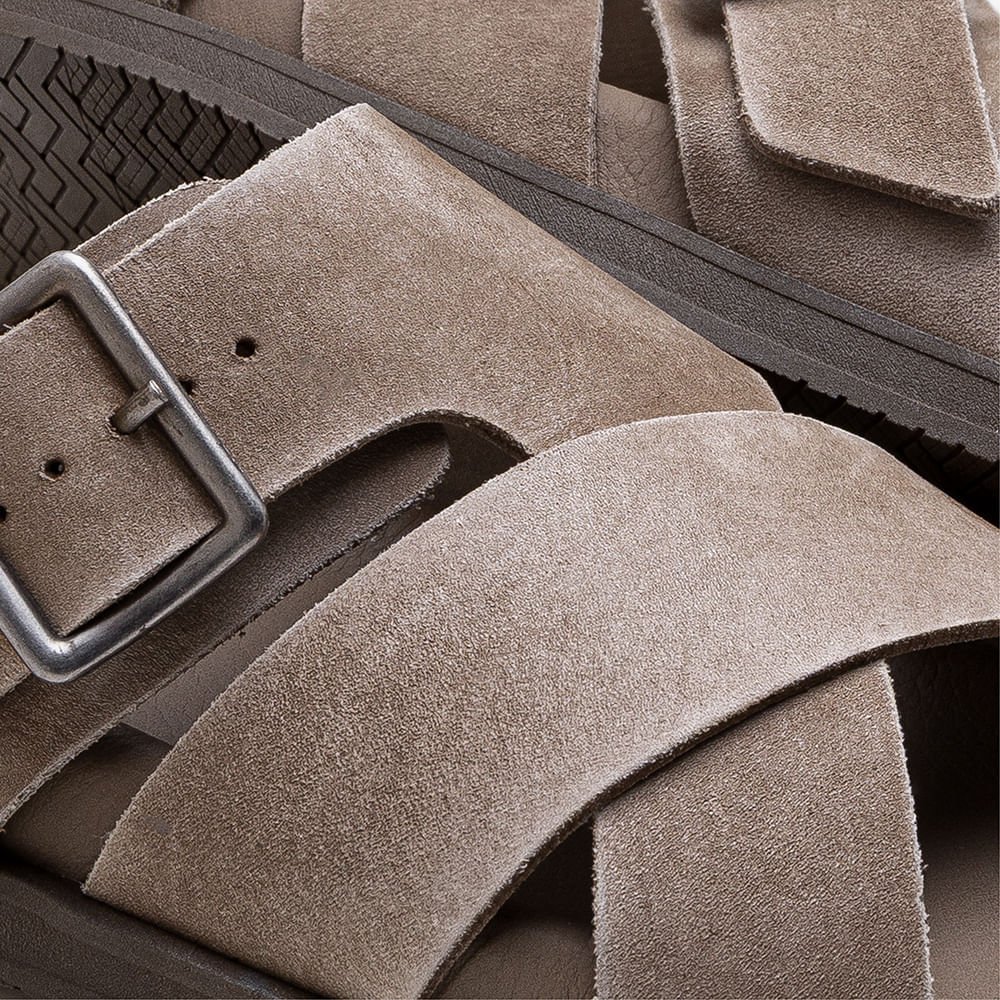 Sandália Masculina Dock Couro Bege Marrom 3