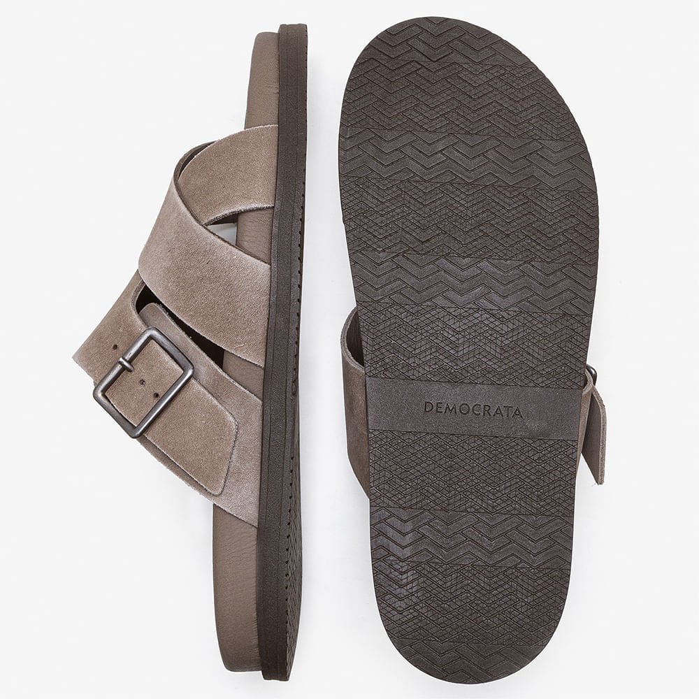 Sandália Masculina Dock Couro Bege Marrom 4