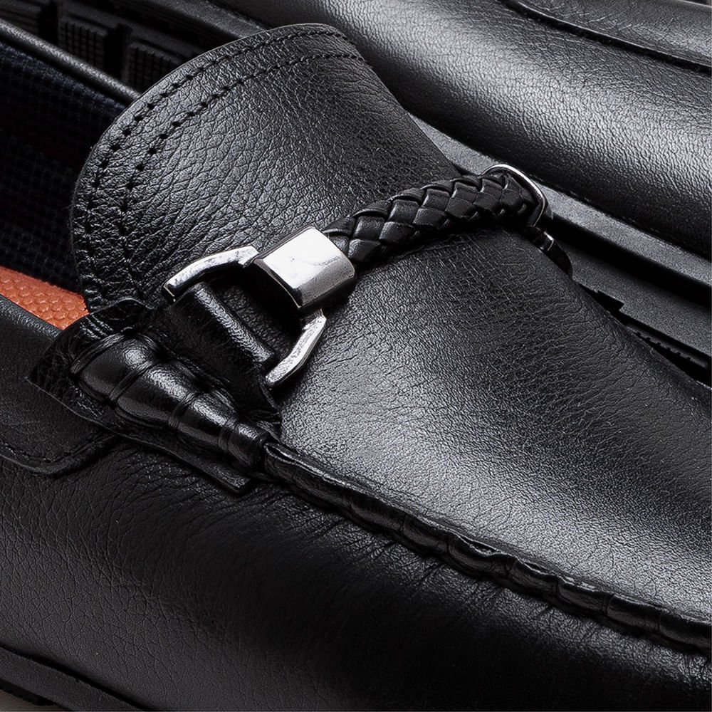 Mocassim Masculino Tom Couro Preto Preto 3