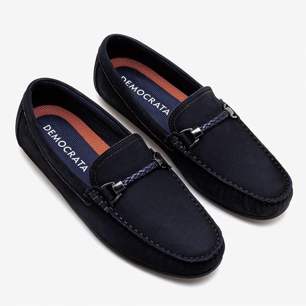 Mocassim Masculino Tom Couro Azul Azul Marinho 2