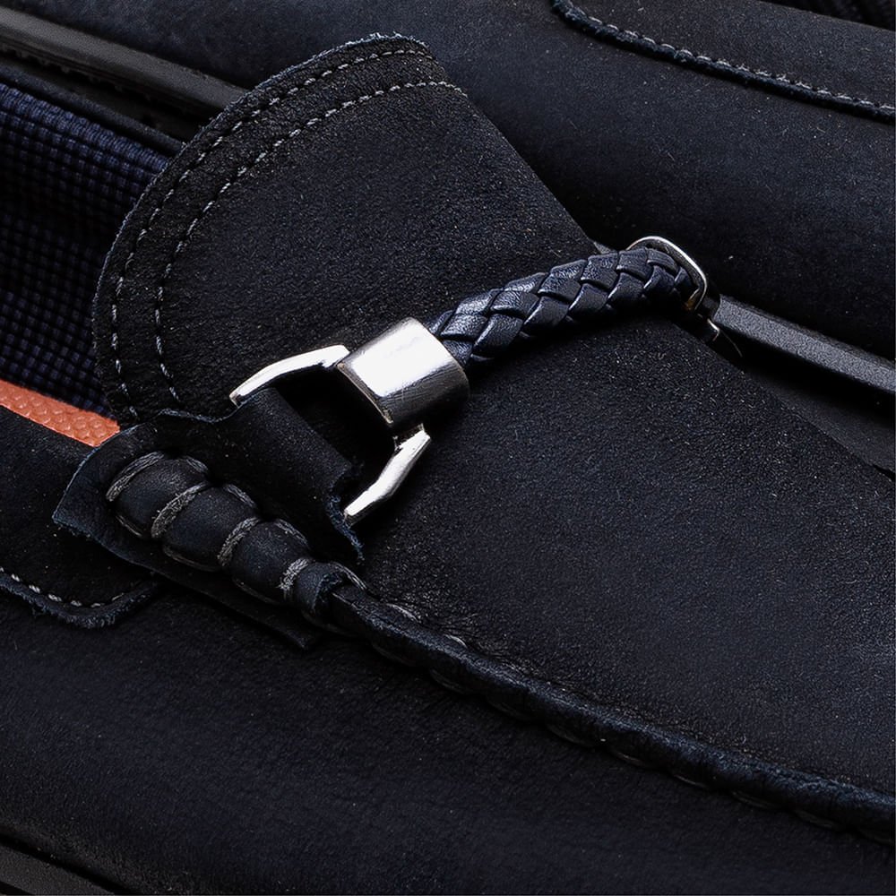 Mocassim Masculino Tom Couro Azul Azul Marinho 3