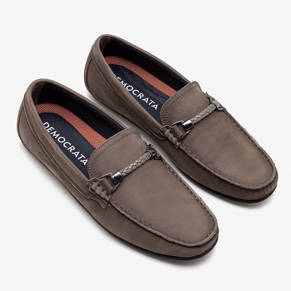 Mocassim Masculino Tom Couro Bege Taupe 2
