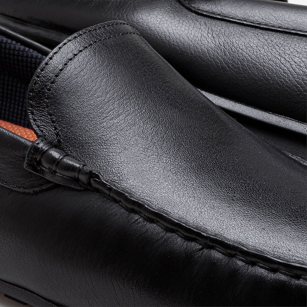 Mocassim Masculino Couro Tom Preto Preto 3