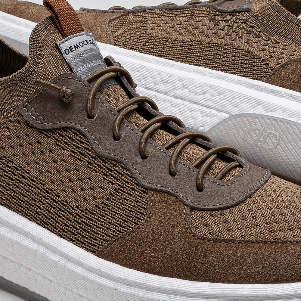 Tênis Masculino Beat Pulse Knit Bege Marrom 3