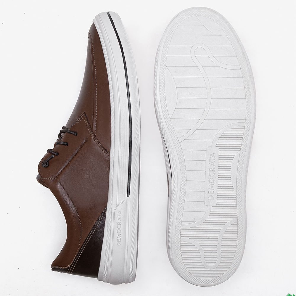 Tênis Masculino Clay Couro Marrom Marrom 4