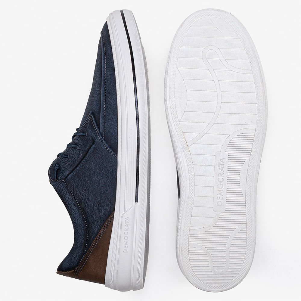 Tênis Masculino Clay Couro Azul Azul Marinho 4