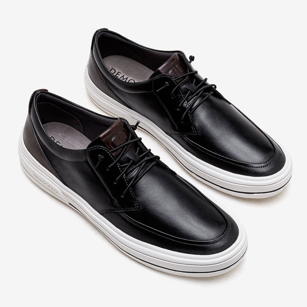 Tênis Masculino Clay Couro Preto Preto 2