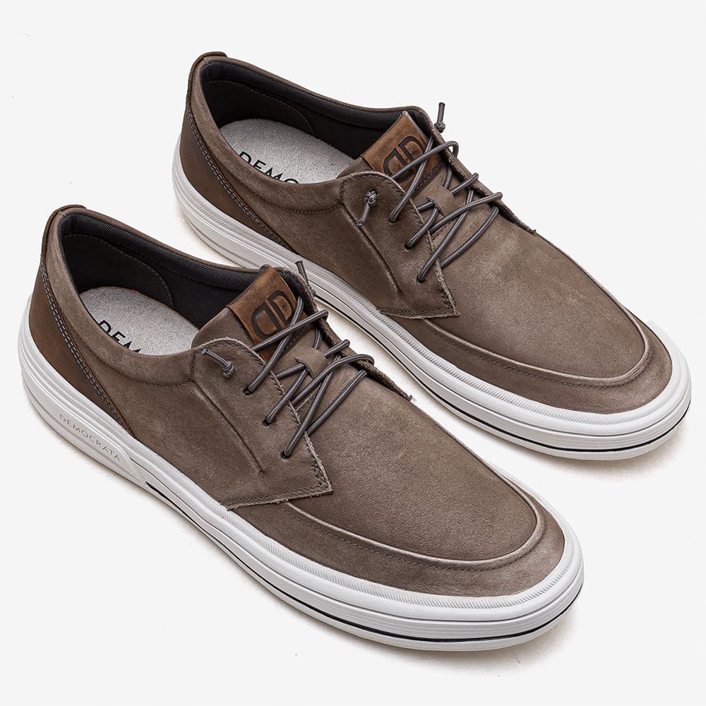 Tênis Masculino Clay Couro Bege Marrom 2