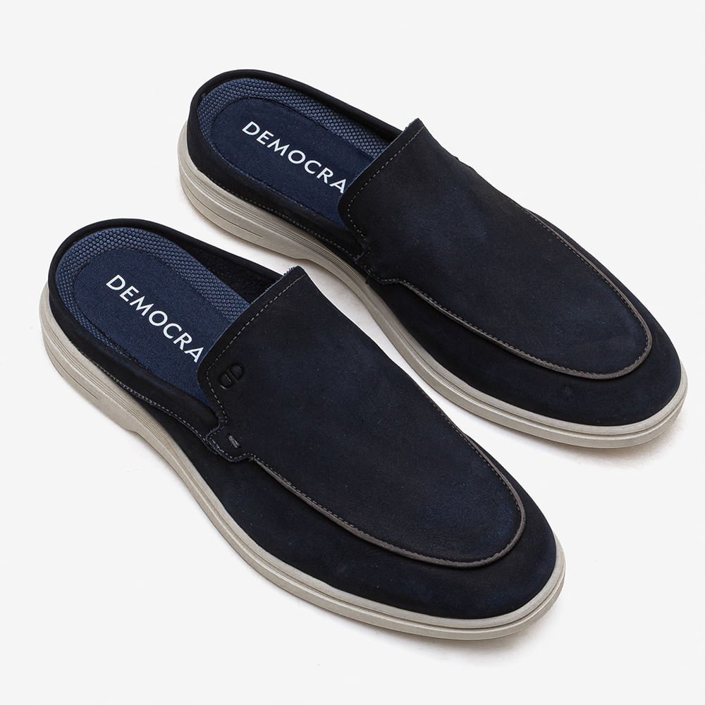 Mule Masculino Tulum Couro Azul Azul Marinho 2