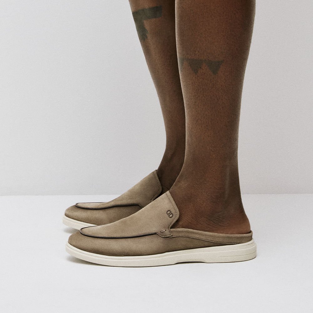 Mule Masculino Tulum Couro Bege Bege 5