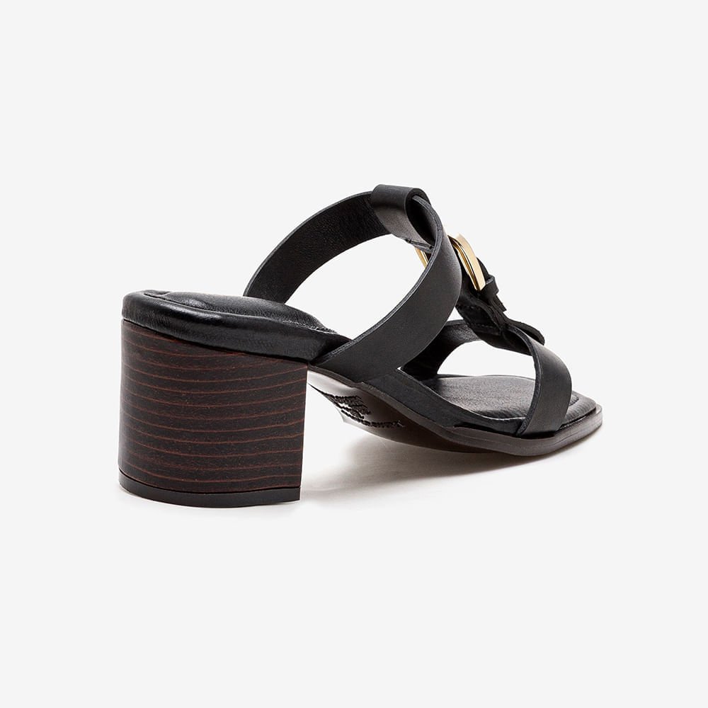 Sandália Feminina Esther Couro Preto Preto 3