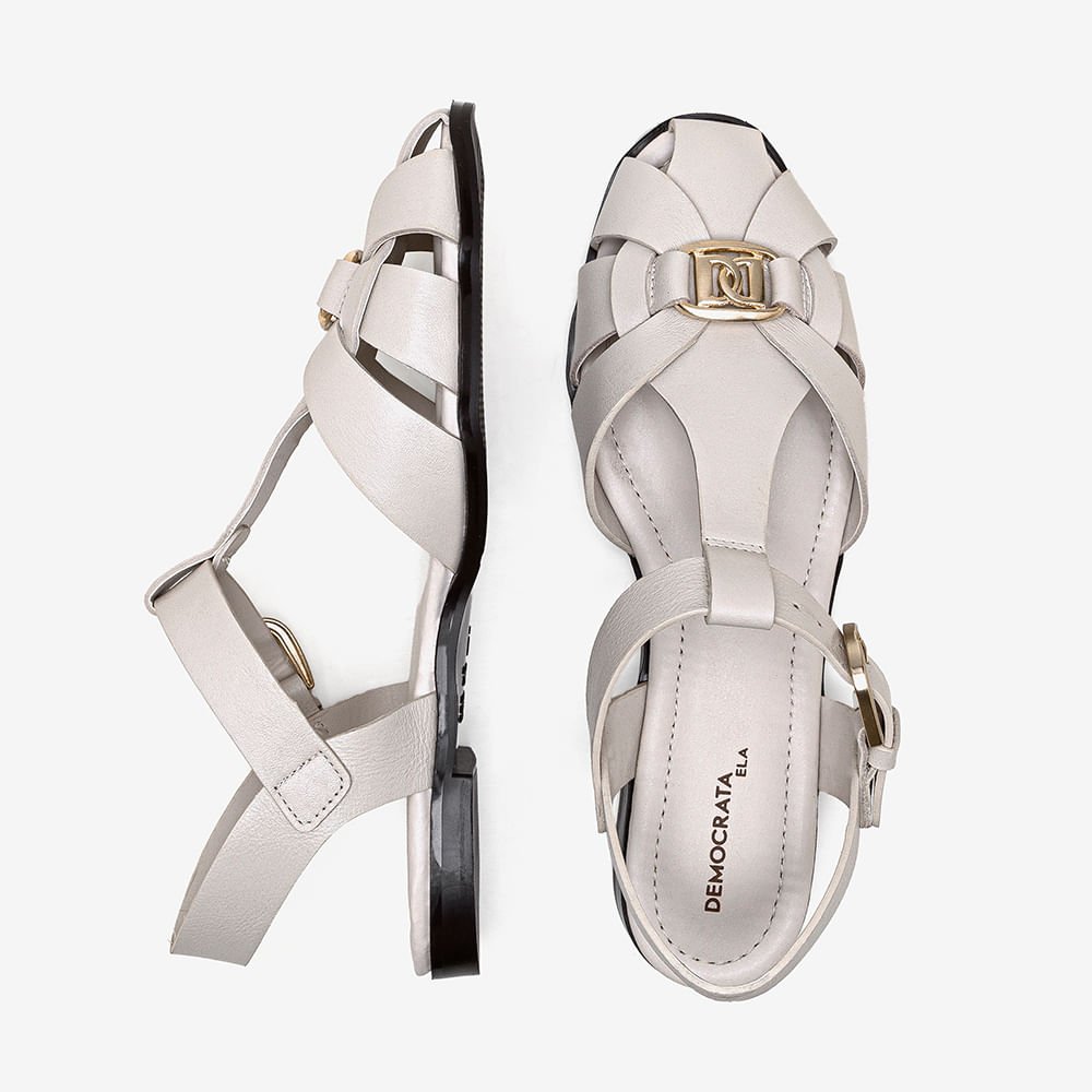 Sandália Feminina Luiza Couro Off White Off White 5