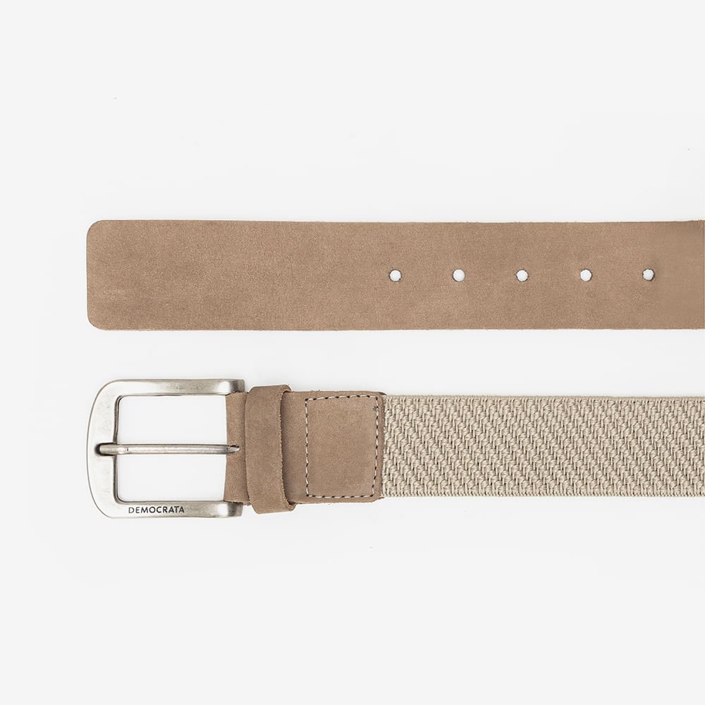 Cinto Largo Denim Taupe Bege 2