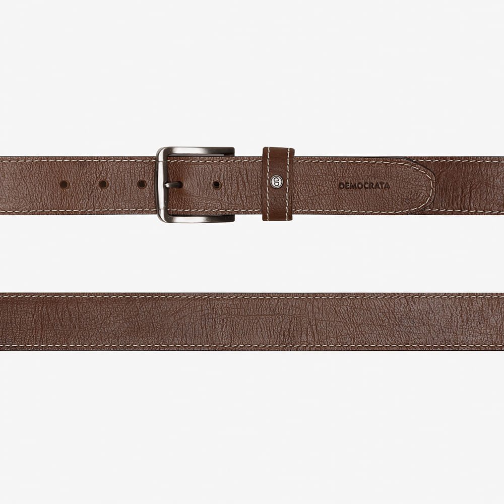 Cinto Largo Denim Conhaque Marrom 3