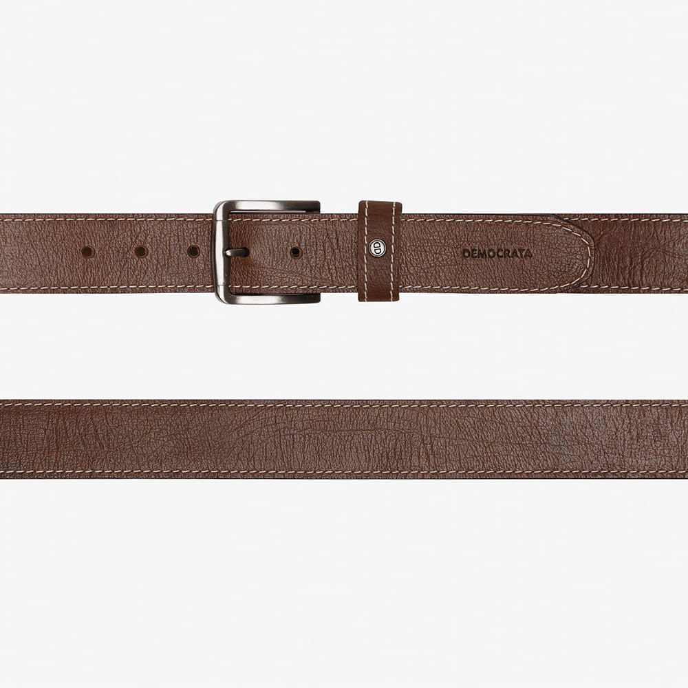 Cinto Largo Denim Conhaque Marrom 3