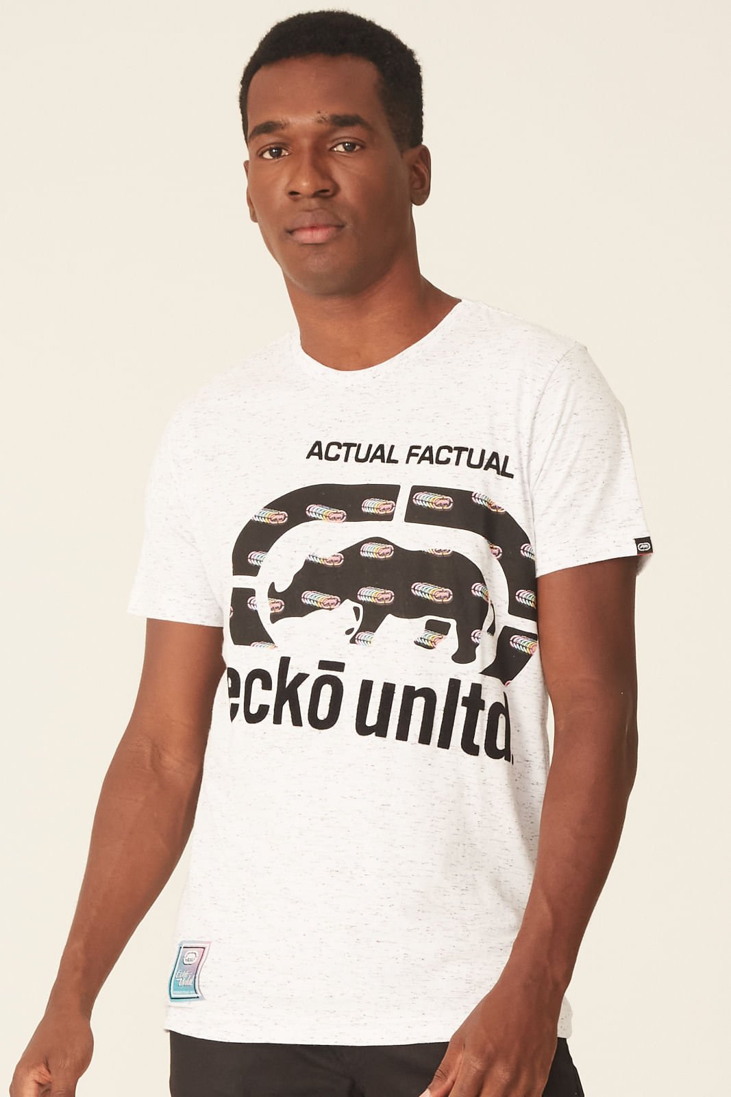 Camiseta Ecko Estampada Branca Mescla