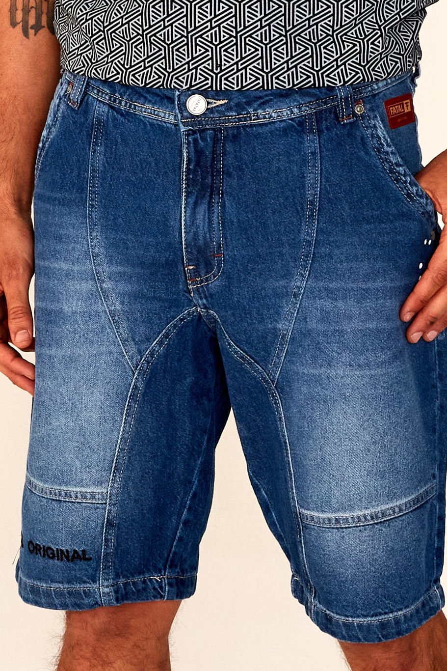 Bermuda Fatal Jeans Slim Azul