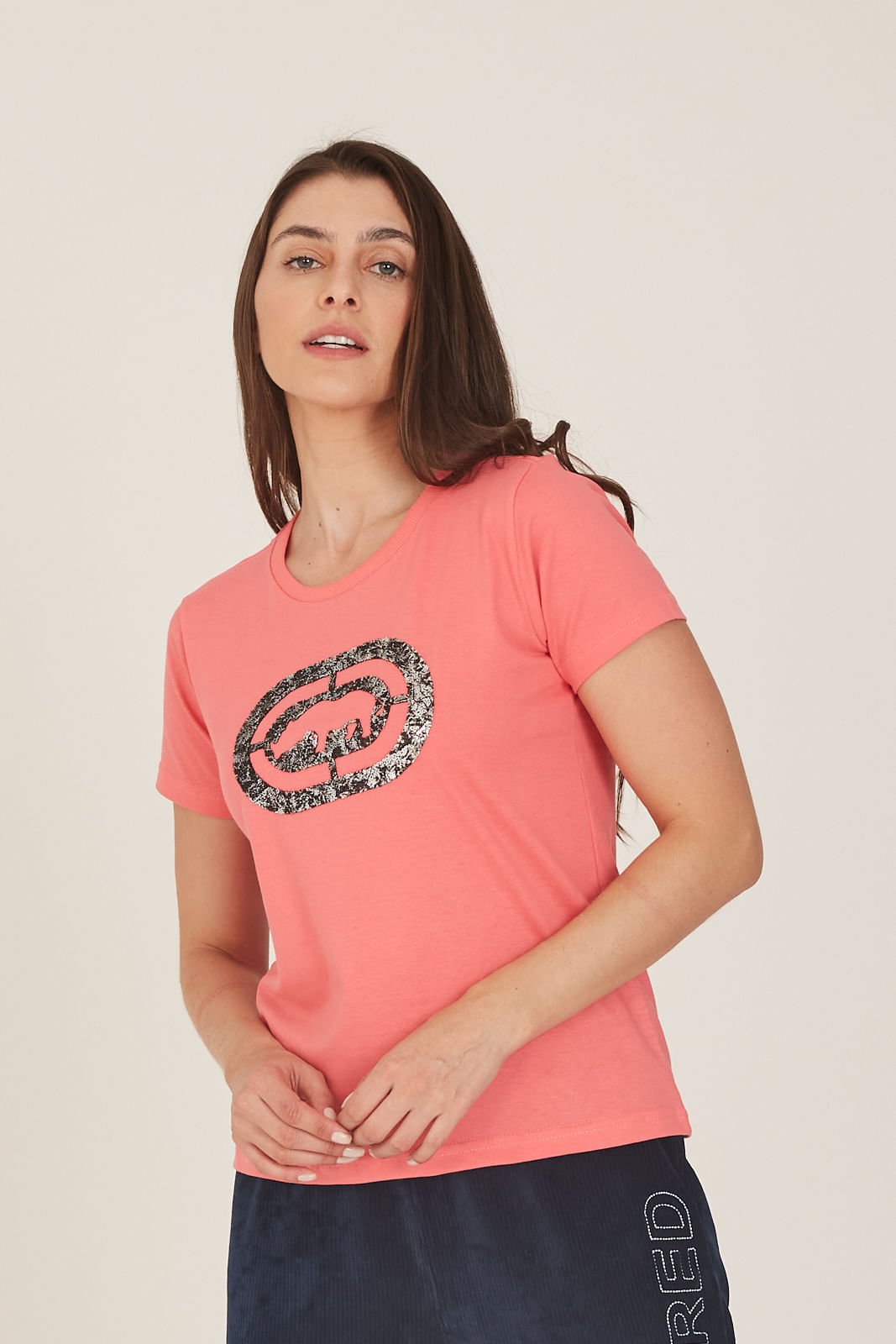 Camiseta Ecko Feminina Estampada Rosa