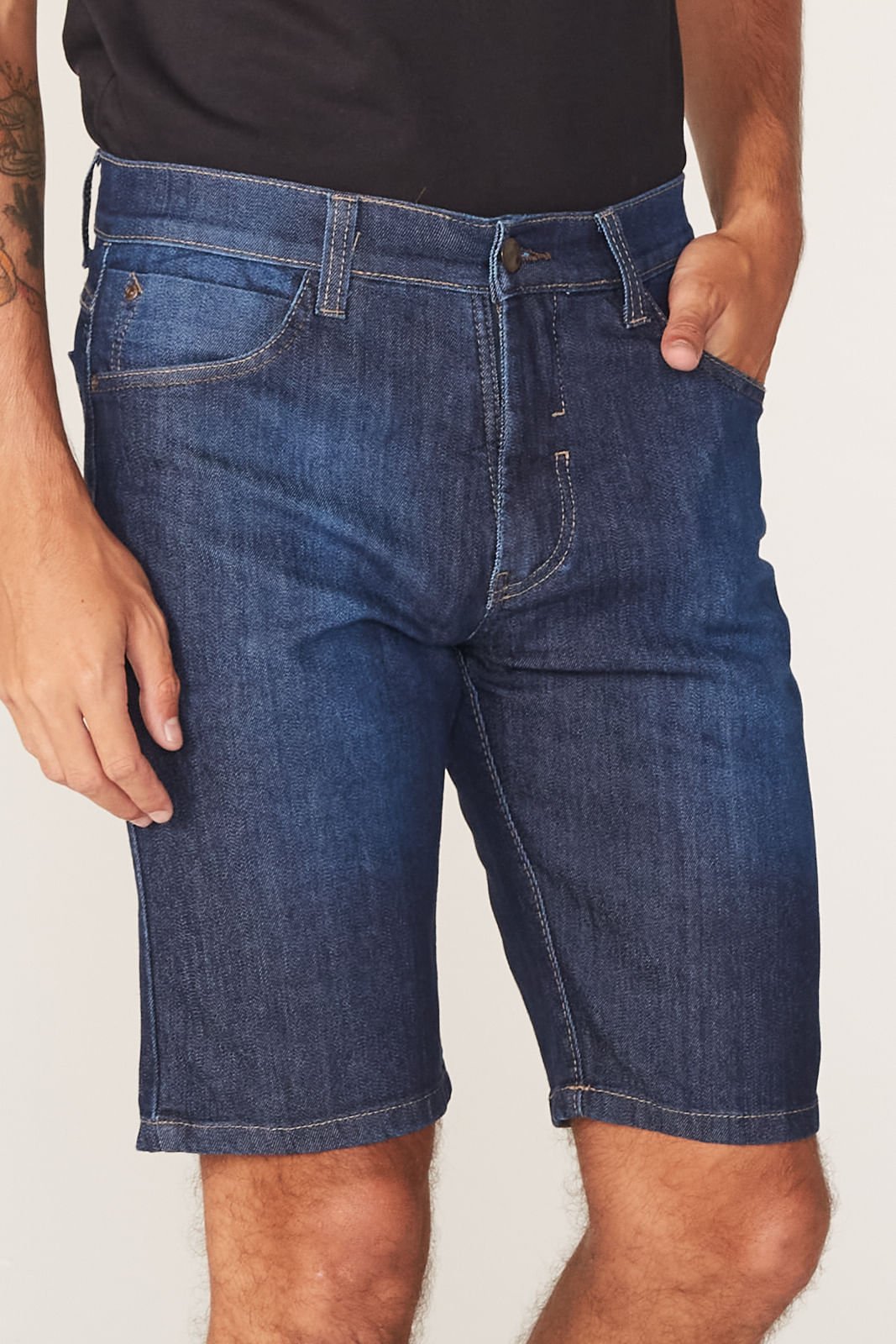 Bermuda Fatal Jeans Slim Confort Fit Azul