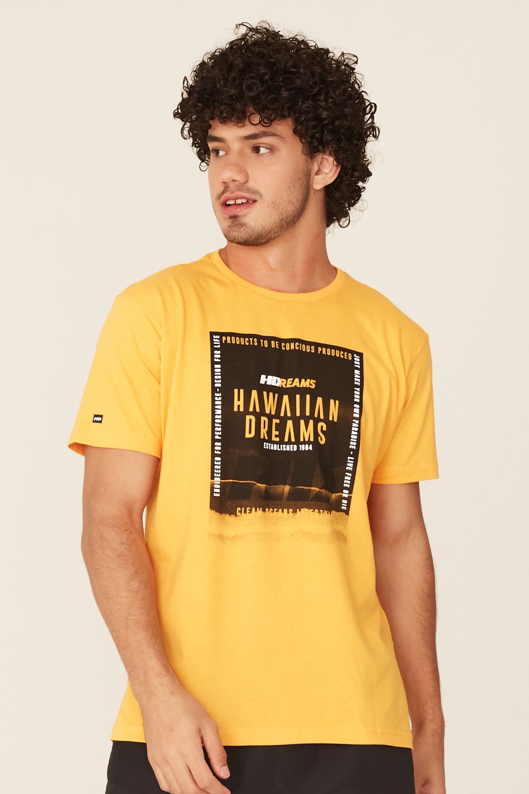 Camiseta HD Estampada Amarela