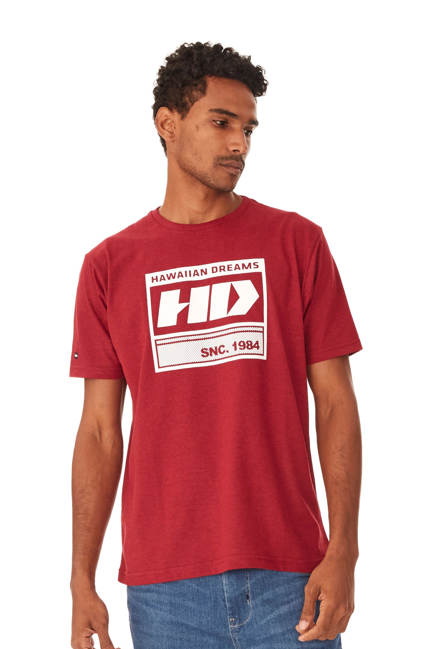 Camiseta HD Estampada Vermelha Mescla