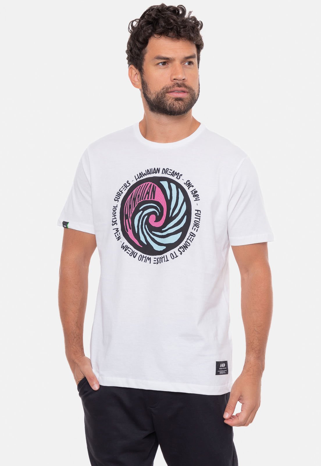 Camiseta HD Spiral Wave Branca Branco 4