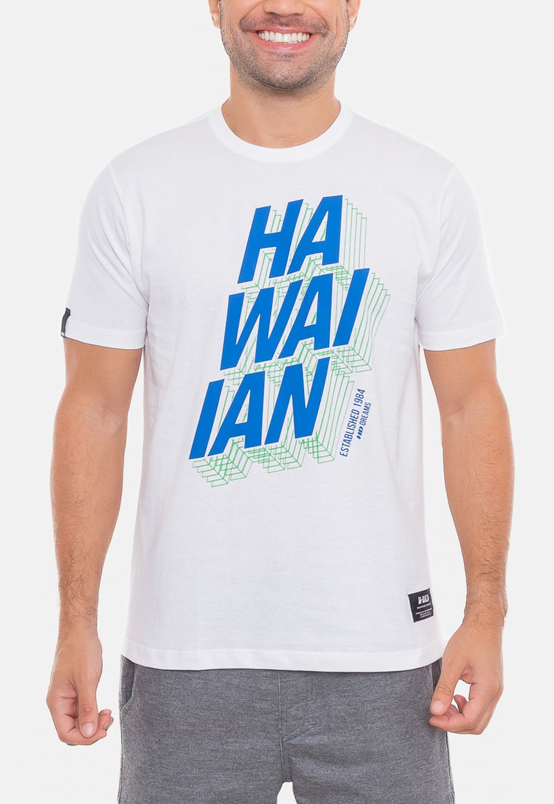 Camiseta HD Hawaiian Branca Branco 3